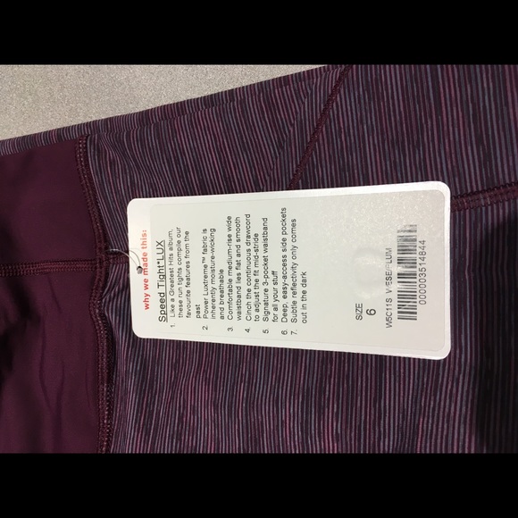 Lululemon Speed Tight*Lux Wee Are Space Plum NWT - Picture 3 of 3